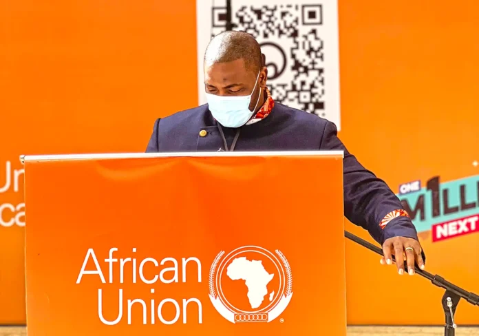 Florian Koulimaya à la tribune du 3e forum de la jeunesse panafricaine