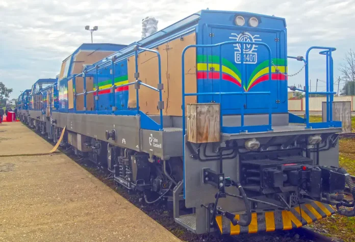Une vue des locomotives