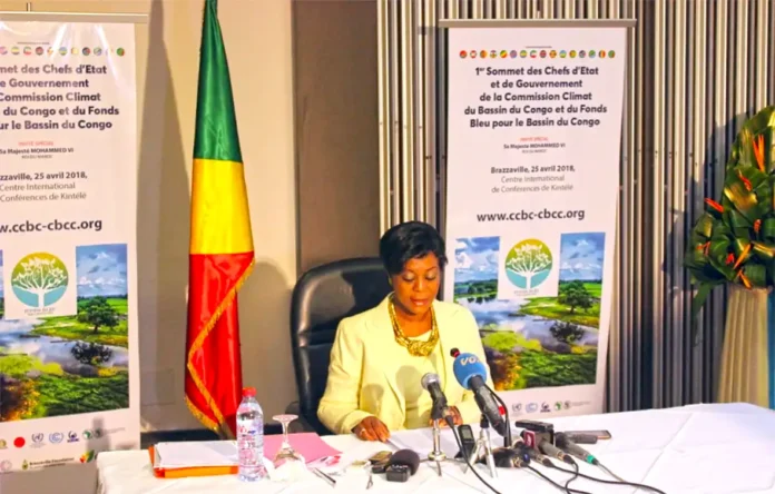 nono La ministre Arlette Soudan-Nonault pendant la conférence de presse