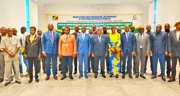 Les officiels à l’issue de la céromonie d’ouverture