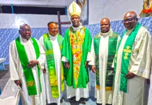 PAROISSE SAINT JEAN-BAPTISTE DE TALANGAI (ARCHIDIOCESE DE BRAZZAVILLE : Mgr Philippe Médard Guiougou fortifie la foi des fidèles